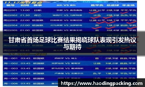 甘肃省首场足球比赛结果揭晓球队表现引发热议与期待
